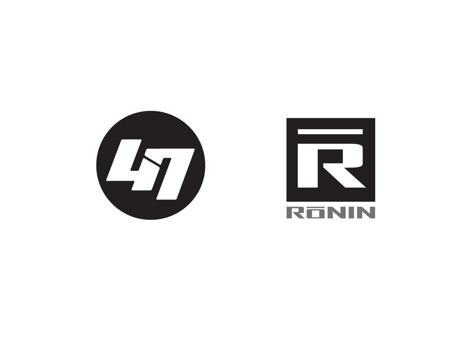 Two unused Ronin logos: 47 monogram and RŌNIN square