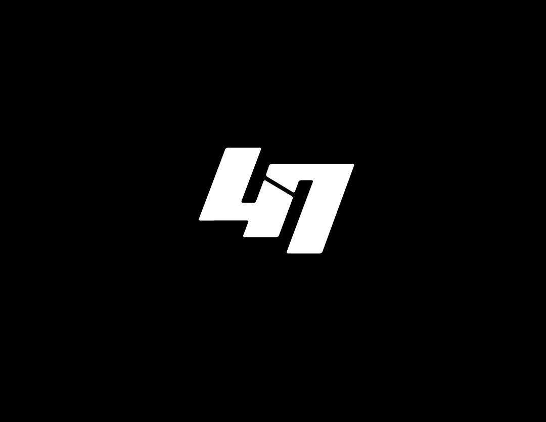 Stylized 47 monogram on black