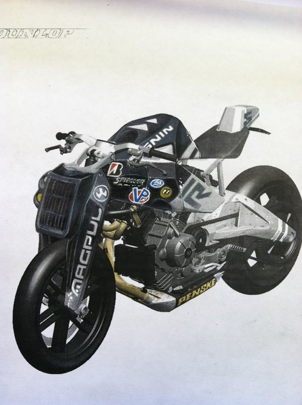 Navy and grey Ronin paint concept with sponsor decals