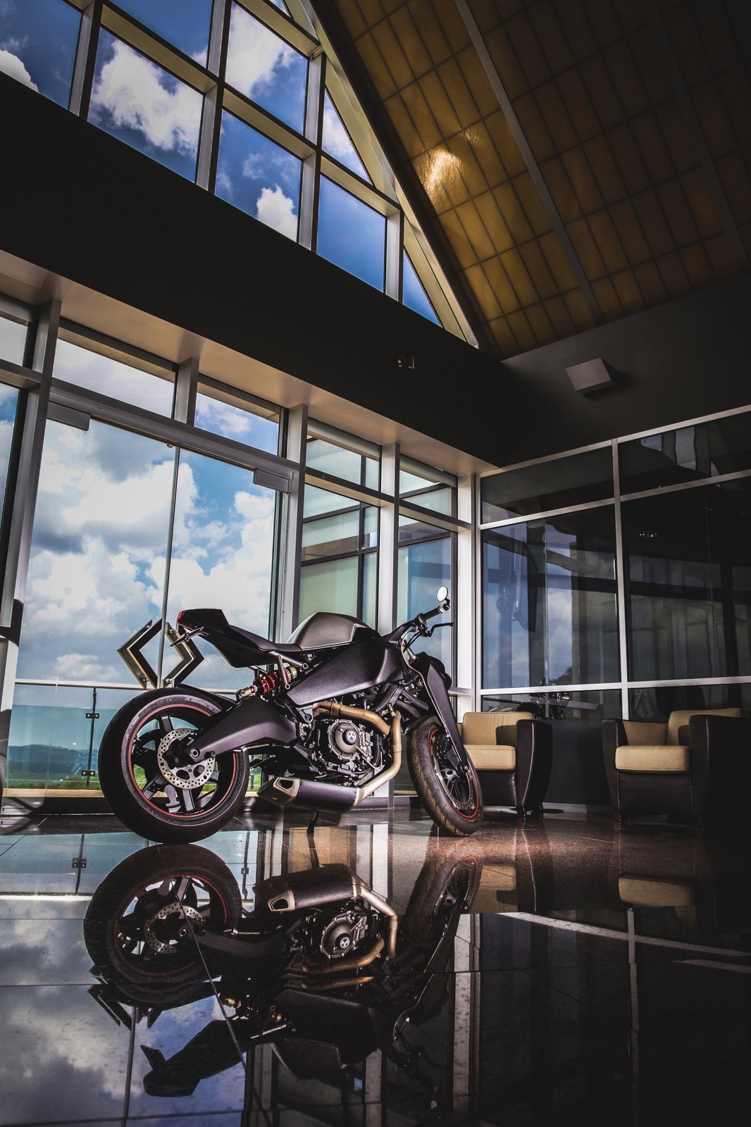 Matte black Ronin displayed in the Magpul Texas headquarters lobby